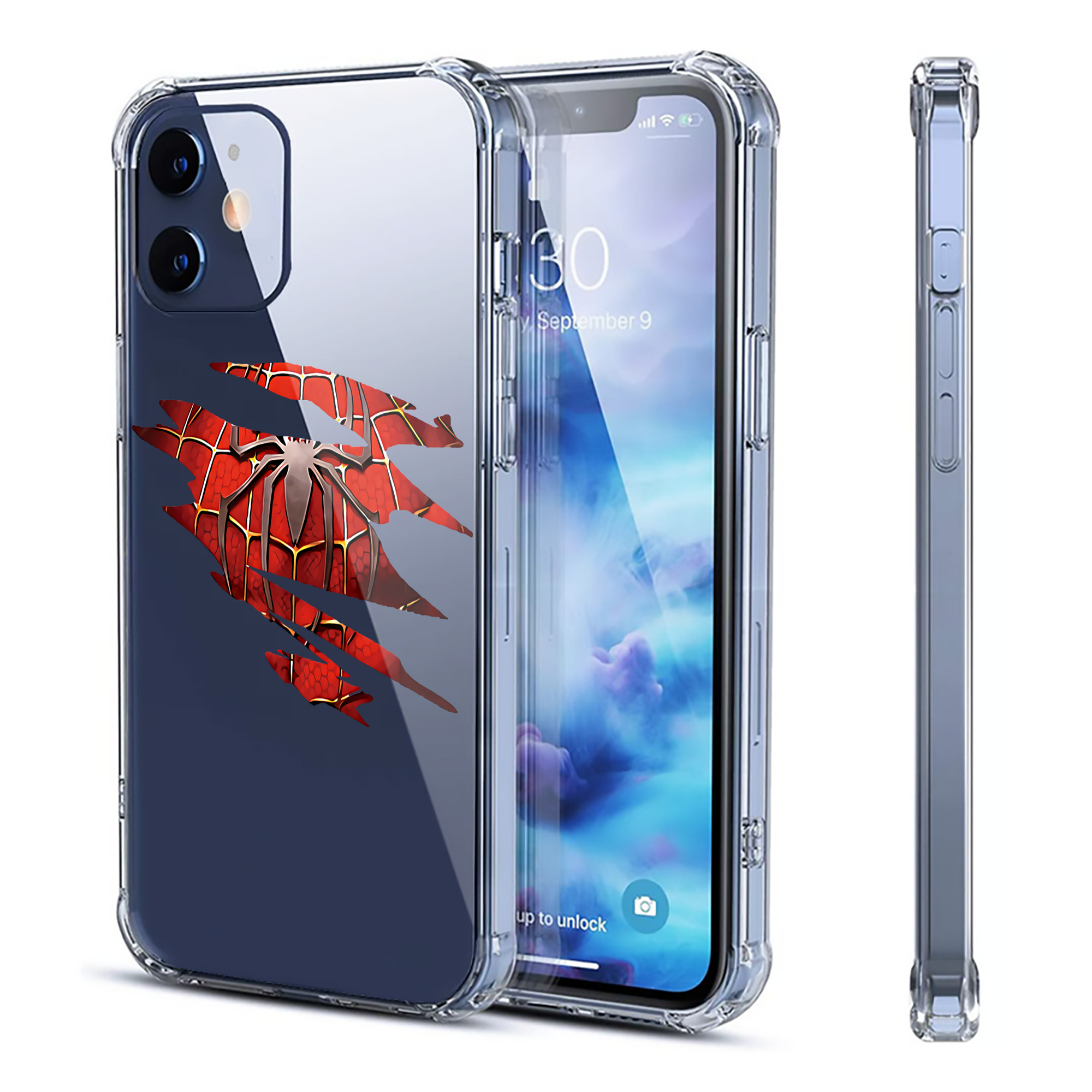 （画像用） Spider Man スパイダーマン 【iPhone 12シリーズ対応】透明スマホケース（クリアソフトケース）